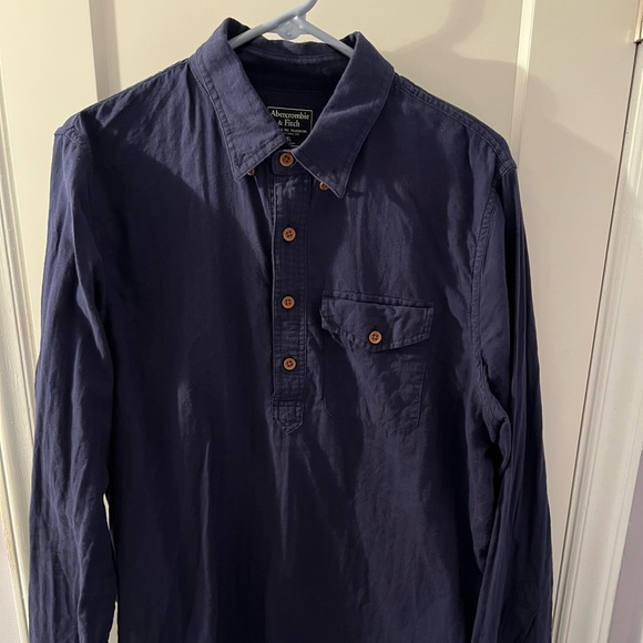 Long sleeve blue mid-way button up - Picture 1 of 1